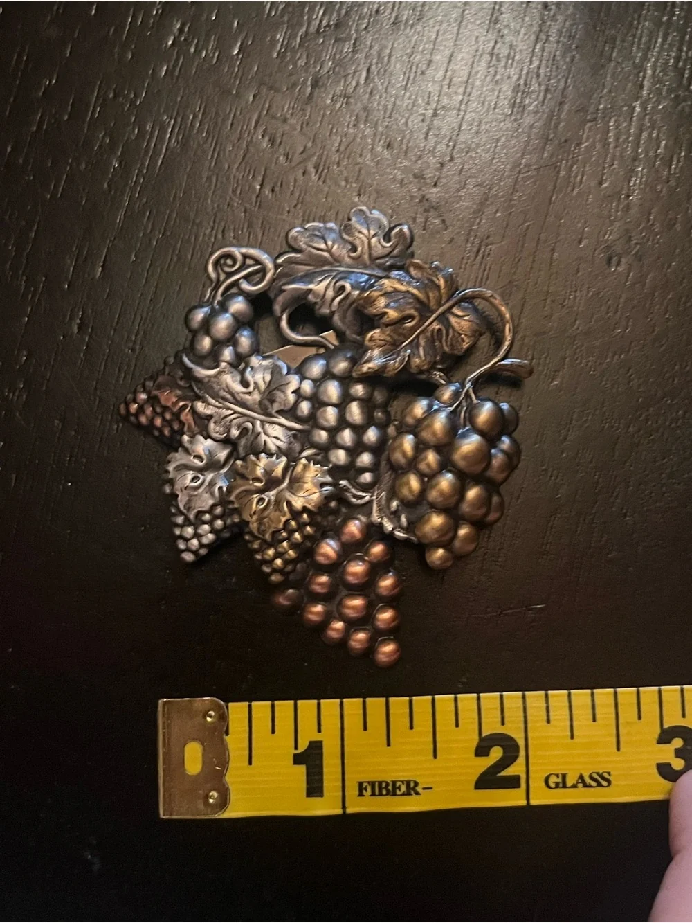 Vintage Grape Cluster Brooch in Mixed Metallic Tones